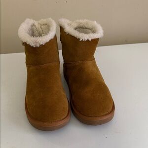 Brown Suede Ankle Boots with Fur Lining koolaburra